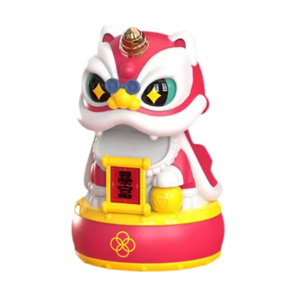 deevoka Solar Powered Bobble Head Car Ornament Dancing Lion Figure Tabletop Ornament