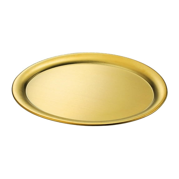 deevoka Stainless Steel Dessert Appetizer Plates Fruits Serving Tray for Camping BBQ Golden 29x22.5x1.1cm