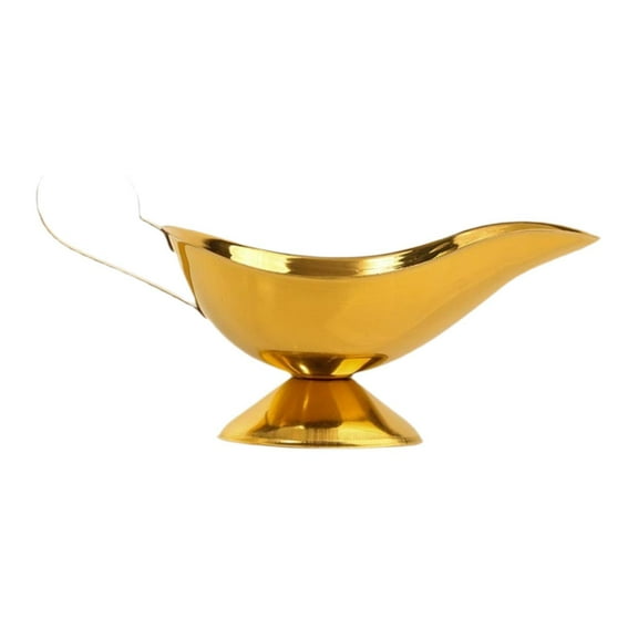 deevoka Stainless Steel Gravy Boat 10oz Sturdy Gravy Pourer for Milk Gravy Gold