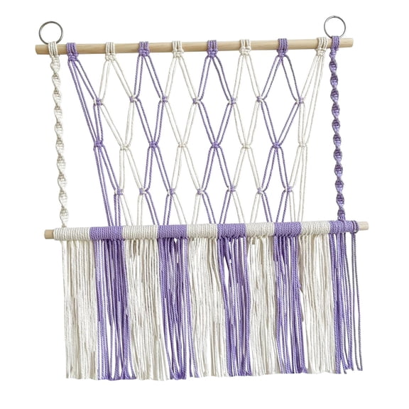 deevoka Stuffed Animal Hammock Hand Woven Boho Macrame for Play Room Home Decoration and White