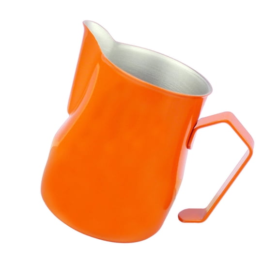 deevoka Thick Stainless Steel Coffee Frothing Milk Latte Jug Pitcher 350ml Orange
