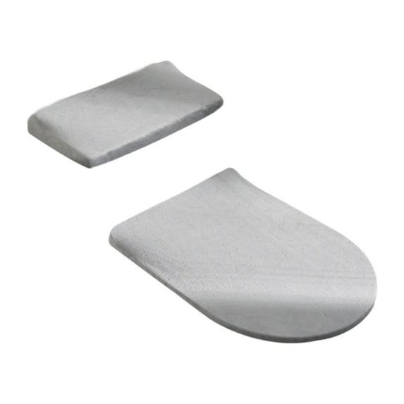 deevoka Toilet Lid Seat Cover Set Comfortable Portable Protector Cover Velvet Decoration Gray