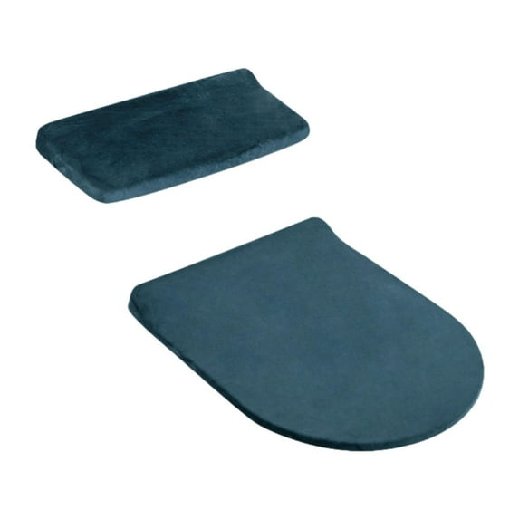 deevoka Toilet Lid Seat Cover Set Comfortable Portable Protector Cover Velvet Decoration Green