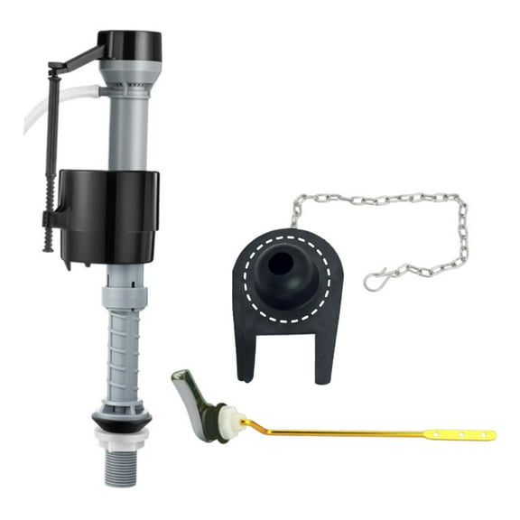 deevoka Toilet Push Flush Valve Water Inlet Valve Height Adjustable Toilet Accessories Toilet Tank Part for Bathroom Kitchen Supplies Black T4241