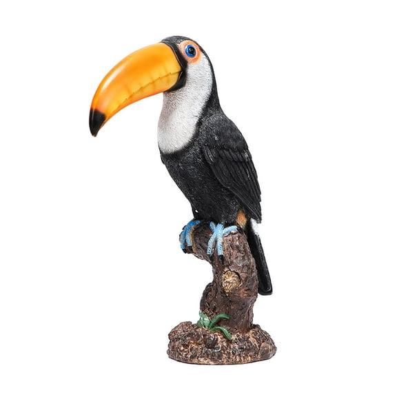 deevoka Toucan Figurine Indoor Desktop Decoration Tropical Bird Sculpture Bird Model for