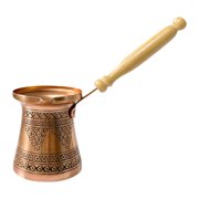 deevoka Turkish Coffee Pot Hand Brewed Coffee Maker Greek Coffee Kettle with Long Wooden