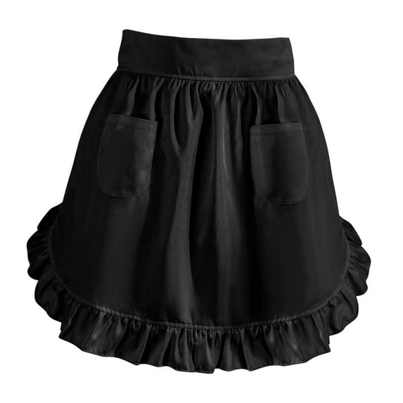 deevoka Waist Apron Lightweight Comfortable Half Apron for Flower Shop Baking Server Black