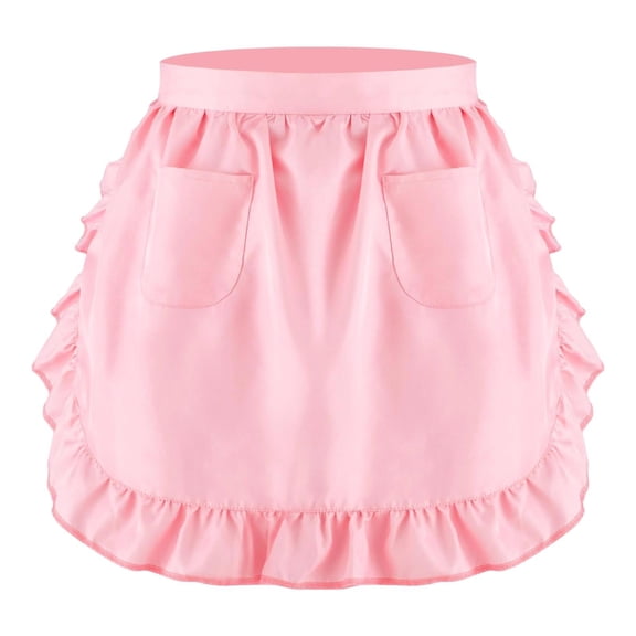 deevoka Waist Apron Lightweight Comfortable Half Apron for Flower Shop Baking Server Pink