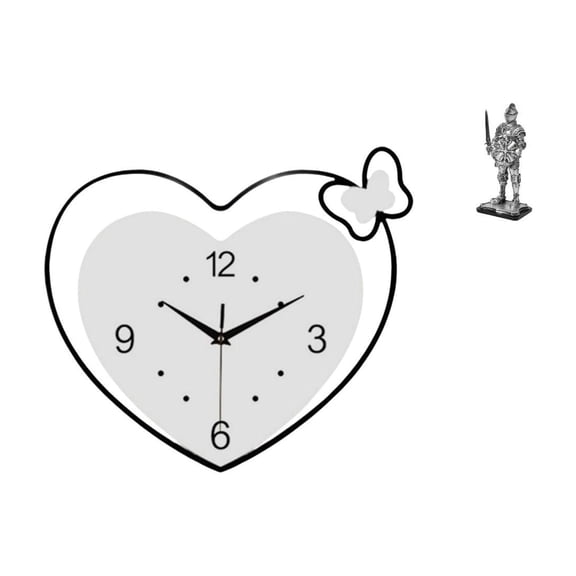 deevoka Wall Clock Acrylic Non Ticking Knight Statue Desktop Figurine Resin Art Piece Suitable for Dining Room Living Room Bedroom Office Study Room Kitchen B