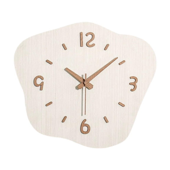 deevoka Wall Clock Decorative Silent Asymmetrical Clock for Cafe Kitchen Tea Room White