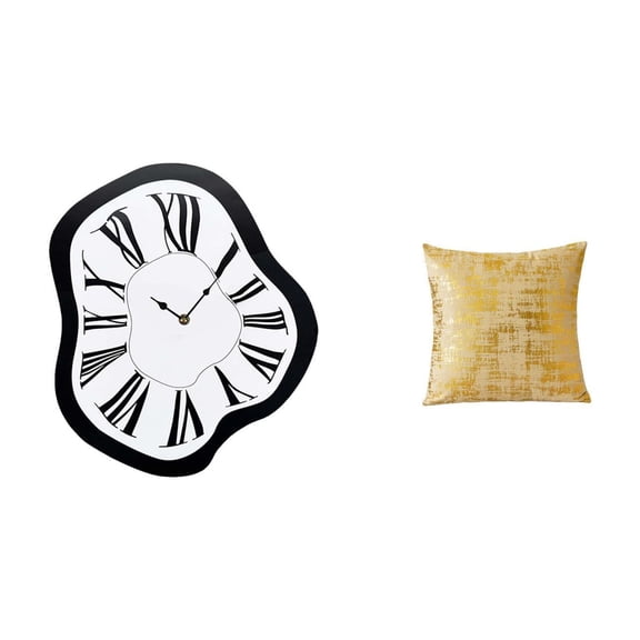 deevoka Wall Clock Interior Wall Clock Roman Numeral Clock Distorted Clocks Electronic Clock Acrylic Silent Mechanism Creative Design Suitable for Home Bedroo
