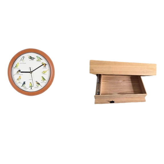 deevoka Wall Clock With Singing Bird Wall Clocks Floating Shelf Organizer Bird Clocks With Sound Decorative Organizer Crafted With Sturdy Material Suitable for Kitchen Coffee Shop Hallway