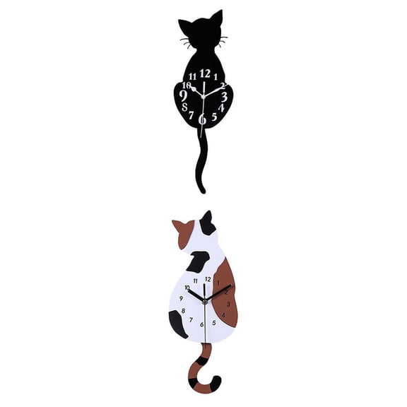 deevoka Wall Clock Swing Wall Clock Pendulum Wall Clock Wall Clock Acrylic Glass Mirrored Non-ticking Suitable for Living Room Bedroom