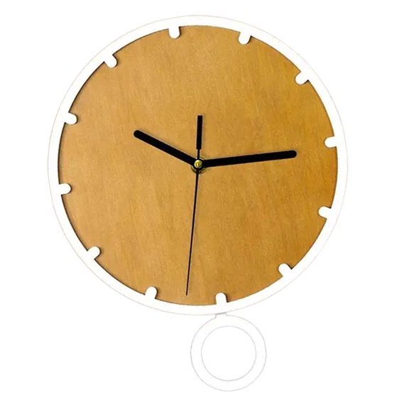 deevoka Wall Clock with Pendulum Decorative Clock Stylish Round Wall Ornament for Dining Brown