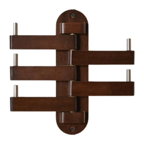 deevoka Wall Mounted Coat Hooks Minimalist Wood Wall Hooks for Scarves Bag Apartment Walnut