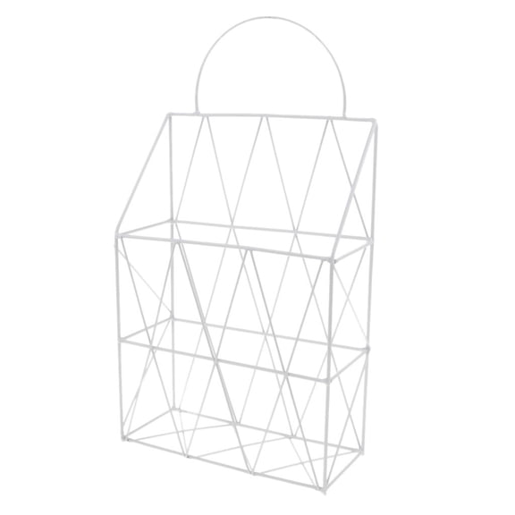 deevoka Wall Mounted Magazine Rack Newspaper Basket Holder Storage Organizer White