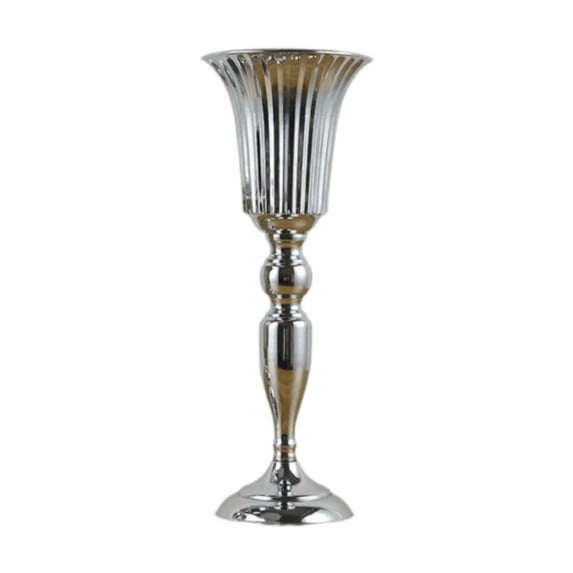 deevoka Wedding Flower Vase Planter Creative Bouquet Vase for Party Living Room Home Silver L 12cmx39cm
