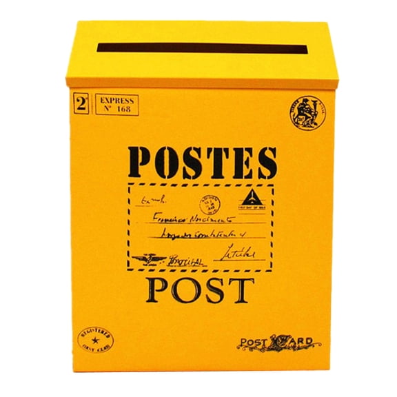 deevoka Werproof Outdoor Metal Post Box Letter Mailbox Wall Mounted - Door Mailbox Cover Yellow