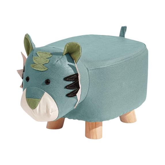 deevoka Wood Ottoman Stool Decorative Entryway Footrest Portable Cute Sofa Tea Stool Blue