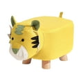 thumbnail image 1 of deevoka Wood Ottoman Stool Decorative Entryway Footrest Portable Cute Sofa Tea Stool Yellow, 1 of 9