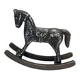 thumbnail image 1 of deevoka Wooden Rocking Horse Figurine Animal Sculpture for Bedroom Bookshelf Cabinet Black, 1 of 9