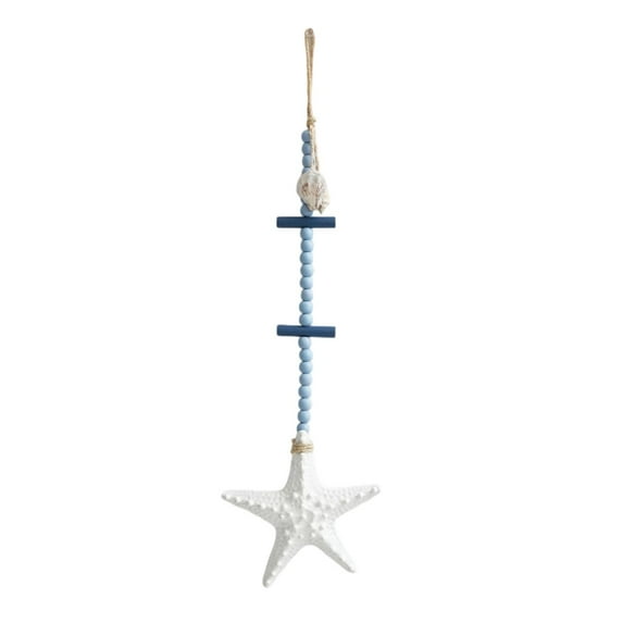 deevoka Wooden Starfish Wall Hanging Decor Coastal Themed Decoration for Party Favor White