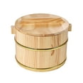 thumbnail image 1 of deevoka Wooden Steamed Rice Barrel Round Rice Bowl for Household Snacks Tofu Pudding 20cmx20cmx13cm, 1 of 9