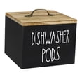 thumbnail image 1 of deevoka Wooden Storage Container Dispenser for Laundry Room Organization and Storage Black dishwasher pod, 1 of 9