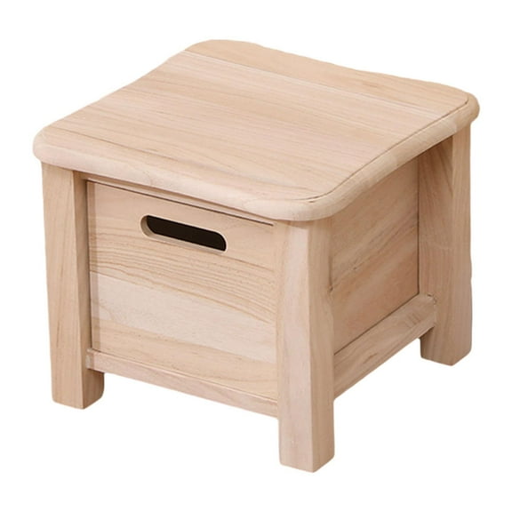 deevoka Wooden Storage Stool Decor Household Small Stool for Apartment Office Indoor 30cmx30cmx25cm