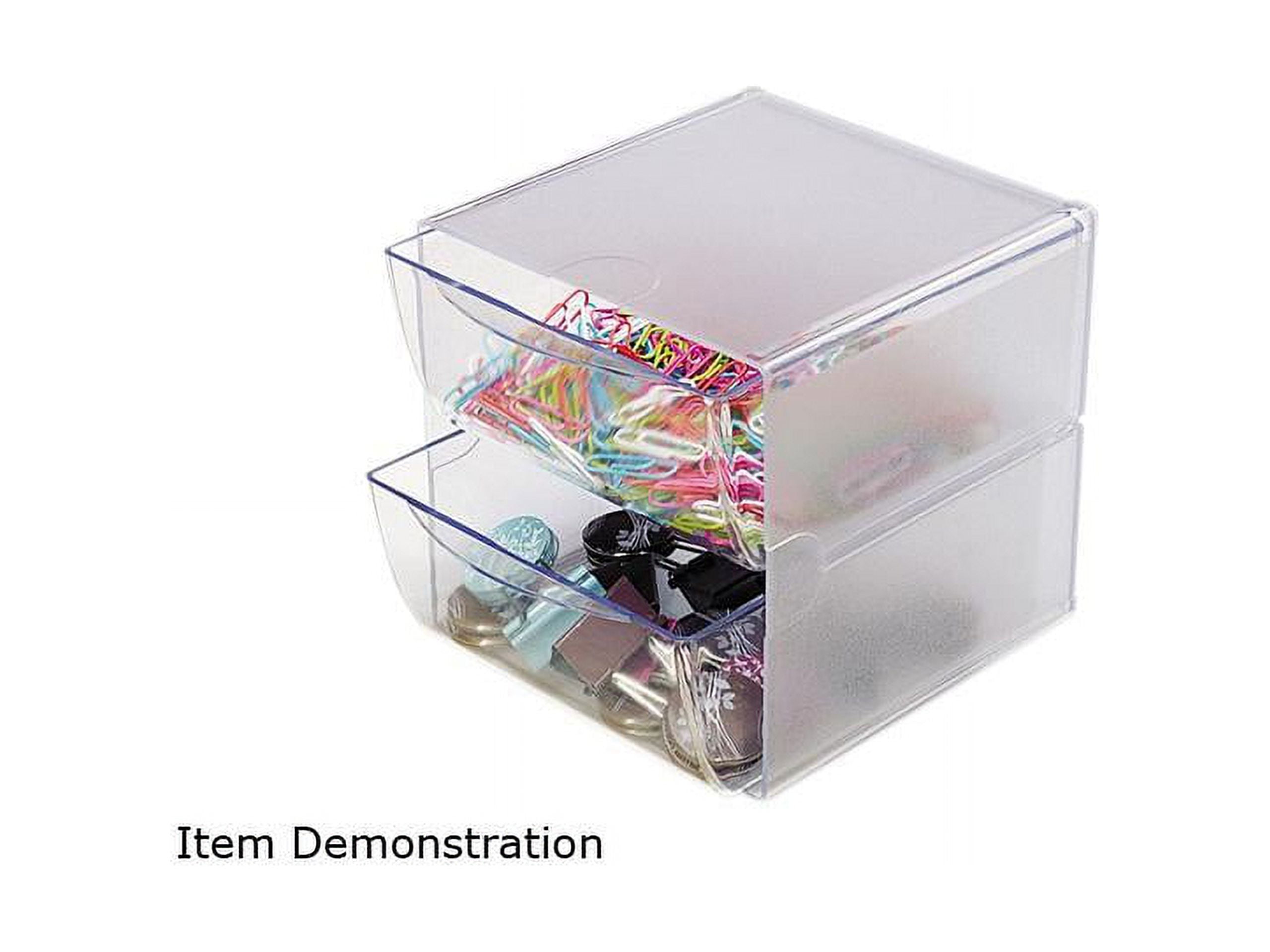 Youngever 2 Pack Stackable Makeup Organizer Drawers, 9 x 6.5 x 4“ Clear Cosmetic Storage Organizers