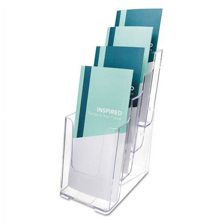 4-Compartment DocuHolder, Leaflet Size, 4.88w x 6.13d x 10h, Clear 4-Compartment DocuHolder, Leaflet Size, 4.88w x 6.13d x 10h, Clear