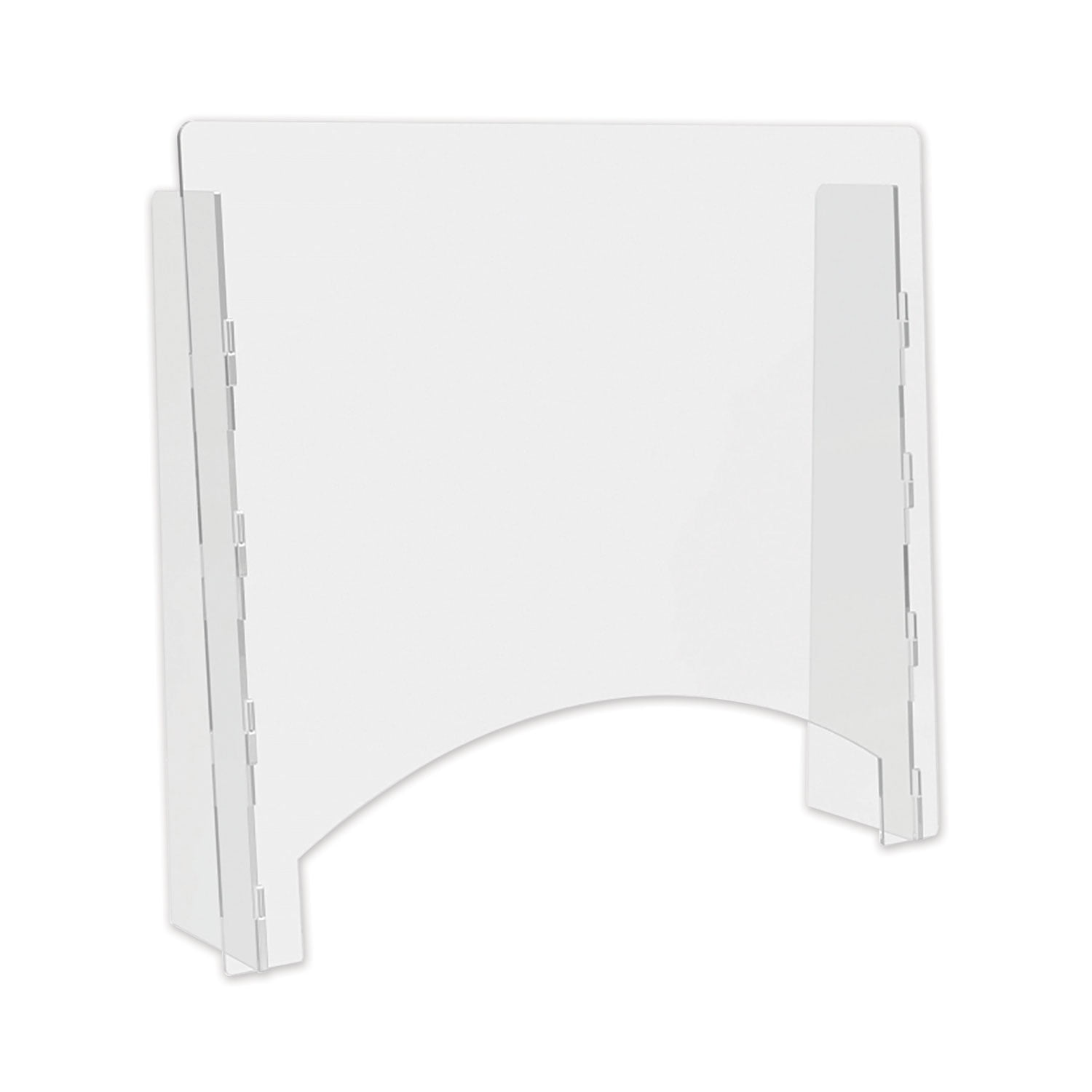 Clear Acrylic Tabletop Sneeze Guard with Pass-Through Window
