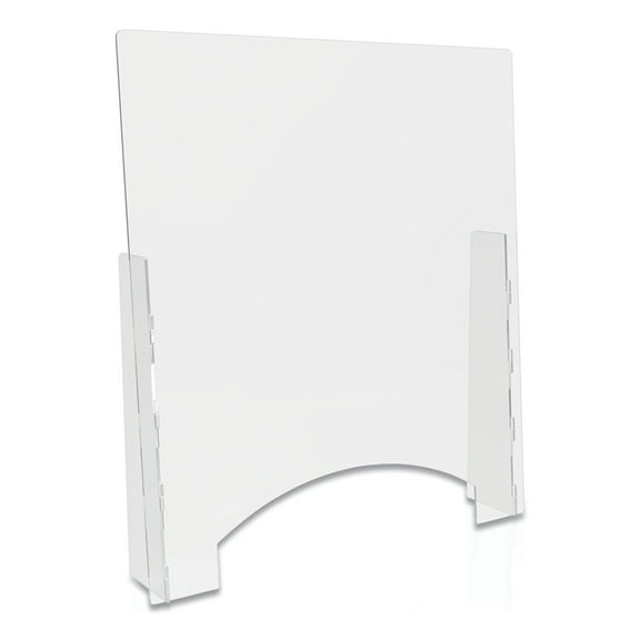 deflecto Counter Top Barrier with Pass Thru, 31.75" x 6" x 36", Polycarbonate, Clear, 2/Carton -DEFPBCTPC3136P