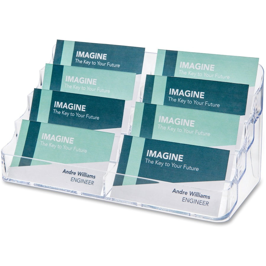 deflecto Eight-Pocket Business Card Holder, Capacity 400 Cards, Clear