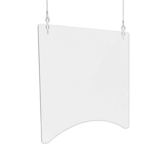 deflecto Hanging Barrier, 23.75" x 23.75", Acrylic, Clear, 2/Carton -DEFPBCHA2424