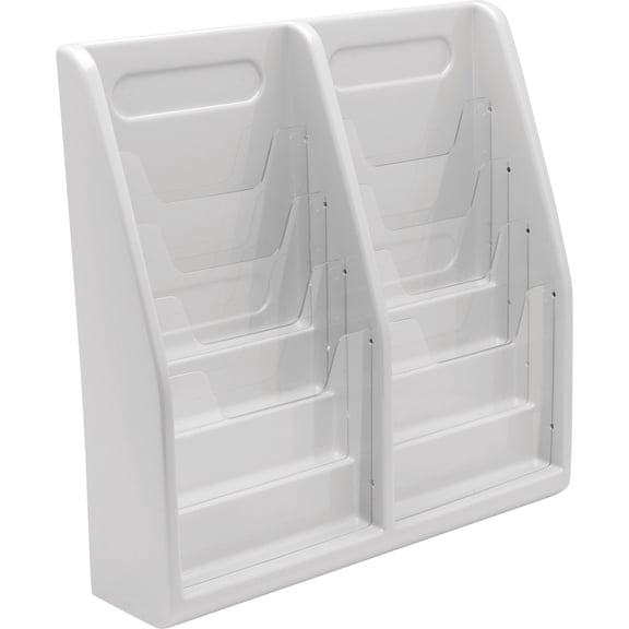 deflecto Multi-Tiered Desktop/Wall-Mount Literature Holders, 20 1/4w x 5d x 19 7/8h, Gray