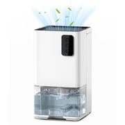 Behome Small Dehumidifiers,41 OZ Dehumidifier Quiet with Auto Shut Off 323 sq.ft Dehumidifiers for Bedroom, Bathroom, RV, 7 Colors LED Light,White