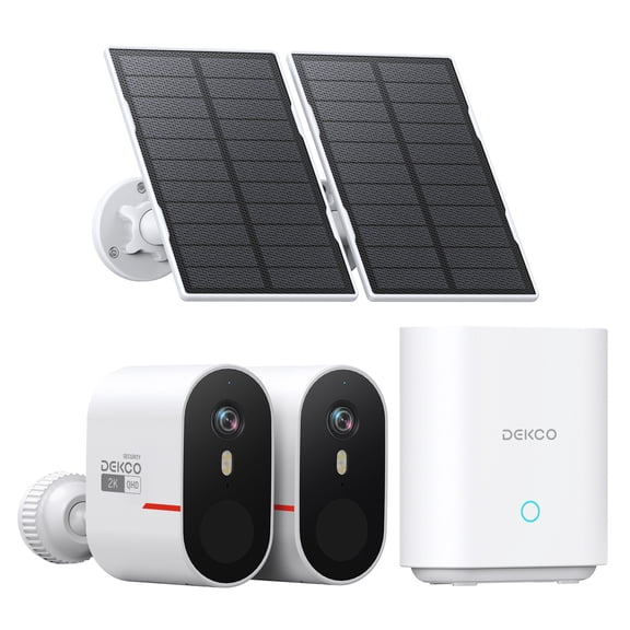 Dekco Home Security Camera System with 32GB Local Storage, 2-Cam-Kit,2K Outdoor Security Camera Wireless for Recording and Remote View