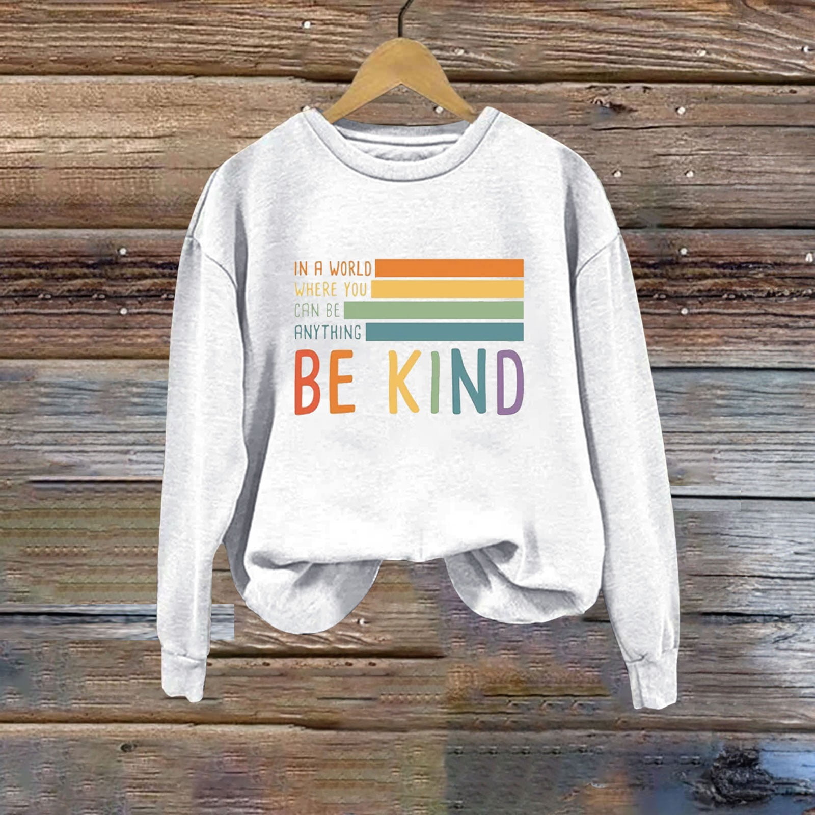 delayuji Hoodless Sweatshirt For Women Printed Casual Sweatshirt Casual