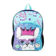 delia s frencheye patch blue/black 16 inch backpack with side mesh pockets school bag