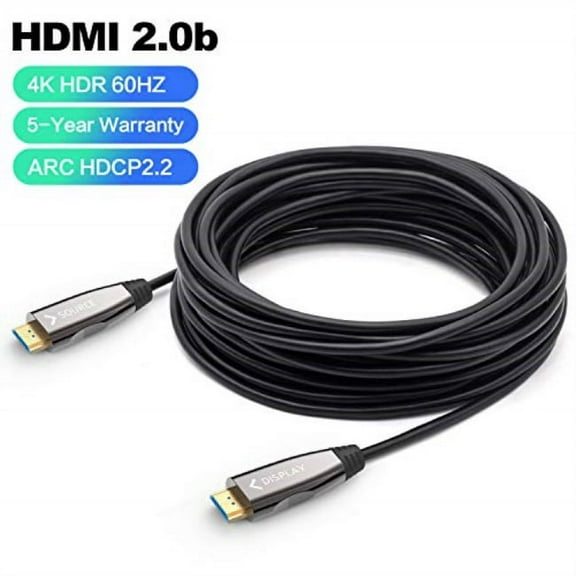 delong 50ft long fiber optic hdmi cable support 4k uhd 60hz at 18.2gbps ultra high speed,support 4k uhd/hdr/hdtv/3d imax/dolby vision (100ft/50ft/30ft optional)