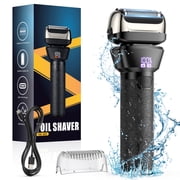 delpattern Electric Foil Shavers for Men Electric Razor with 4D Flex Floating Heads,Rechargeable Beard Trimmer with LED Display,Cordless Face Shaver for Travel,IPX6 Waterproof Wet Dry