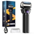 thumbnail image 1 of delpattern Electric Foil Shavers for Men Electric Razor with 4D Flex Floating Heads,Rechargeable Beard Trimmer with LED Display,Cordless Face Shaver for Travel,IPX6 Waterproof Wet Dry Face Razor, 1 of 7