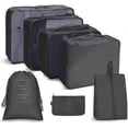 thumbnail image 1 of Scootworks Packing Cubes for Travel 7 Pcs Foldable Set Lightweight Luggage Organizers Black, 1 of 7