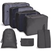 Scootworks Packing Cubes for Travel 7 Pcs Foldable Set Lightweight Luggage Organizers Black