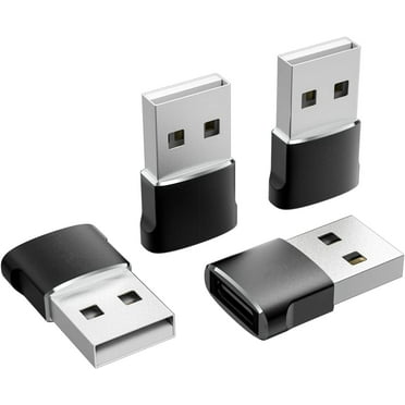 delpattern USB C Female to USB A Male Adapter,Type A Charger Cable Power Converter, 4 Pack, Black