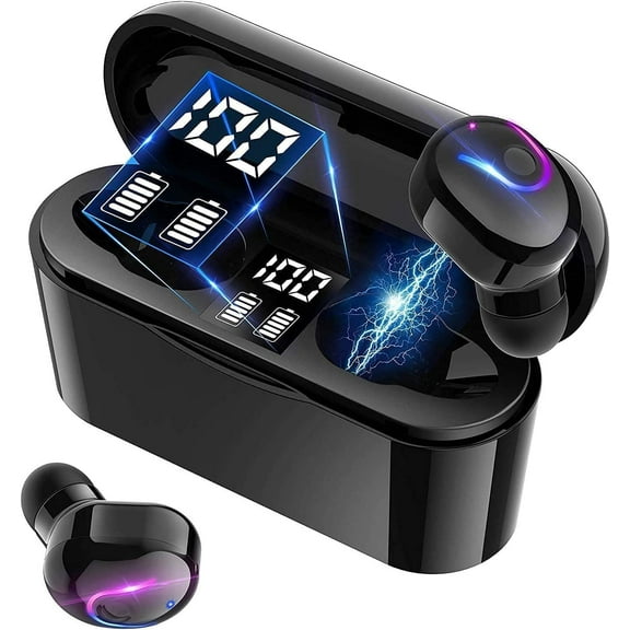 delpattern Wireless Earbuds, Bluetooth Headphones with Mic, Sport Earbuds - Gift for Work Sport, Gym, Travel, Running, in-Ear Button Control & Hi-Fi Stereo Sound & IPX5 Waterproof