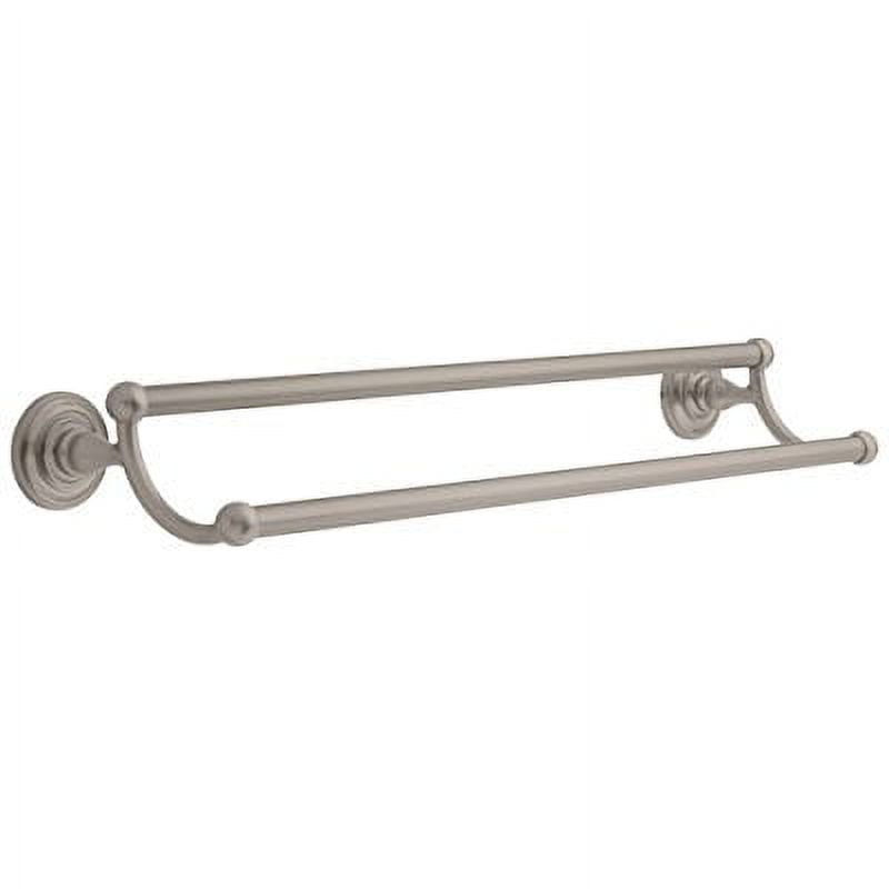 Brushed Nickel 24" Double Wall Mounted Towel Bar