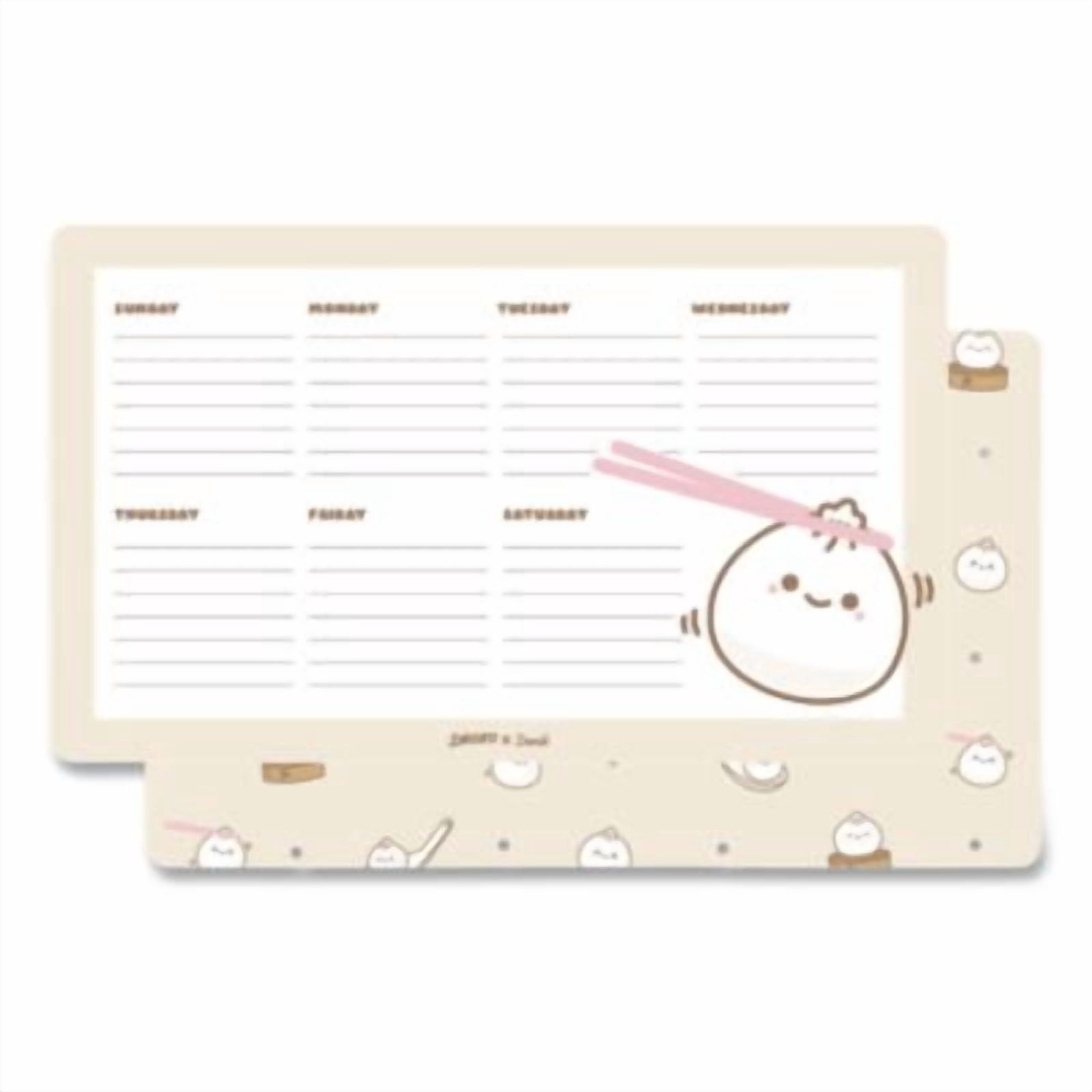 Denik DP1887 Lil B Dumpling Notepad Calendar, 10 X 6, (52) White Sheets With Dumpling Graphic, Undated
