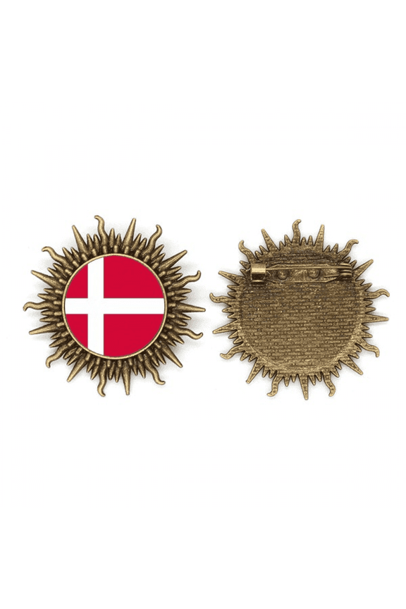 denmark national flag eu country metall sonne brosche haken pin